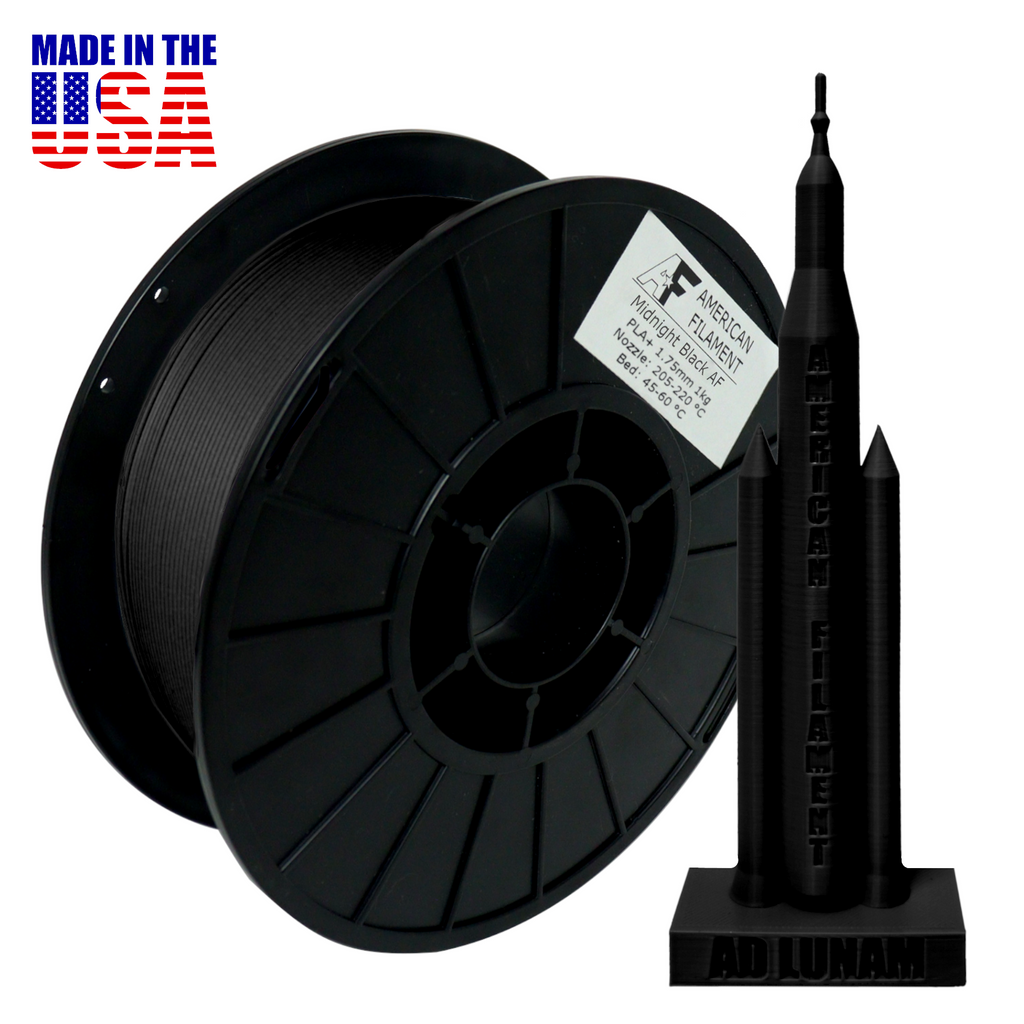 Matte Black AF 1.75mm PLA+ Filament Made in the USA!