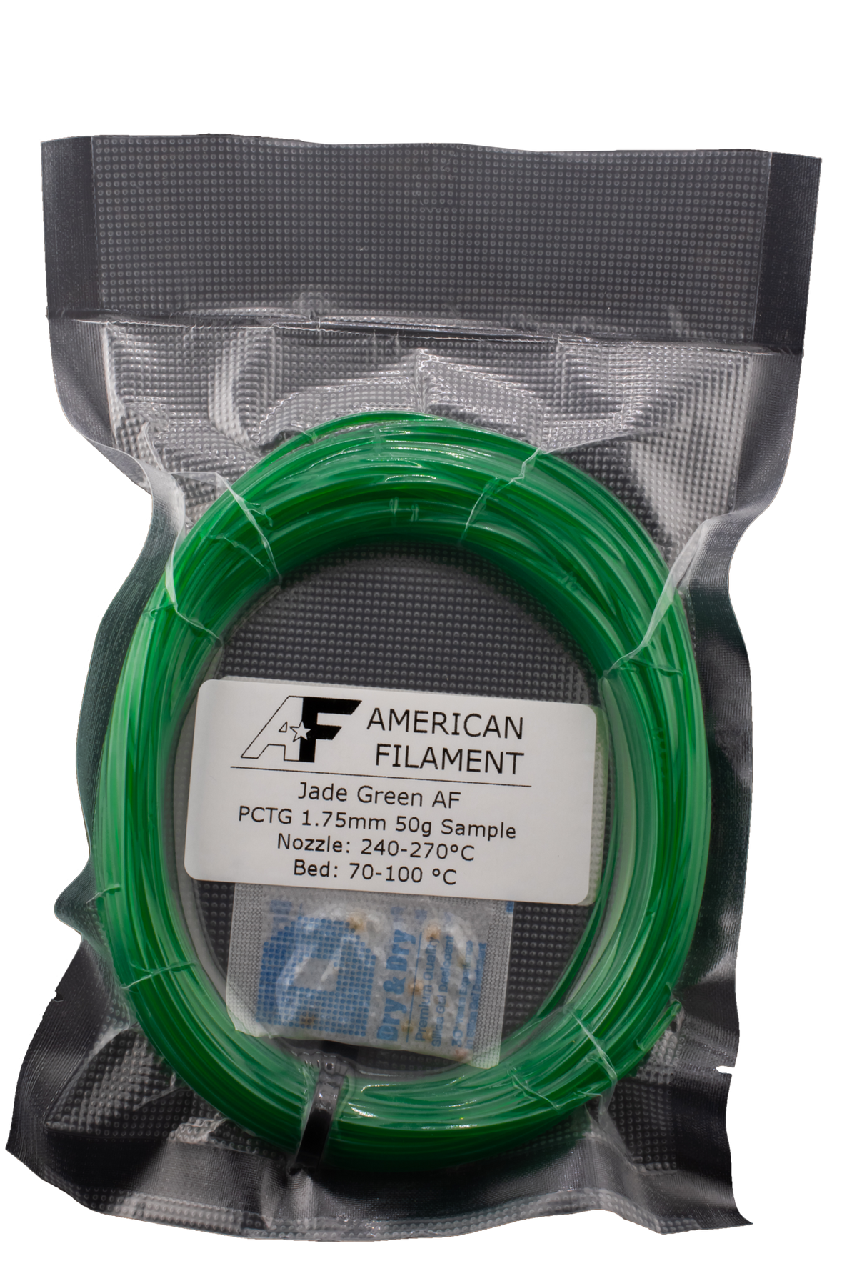 Transparent Jade Green AF 1.75mm PCTG Filament Made in the USA!