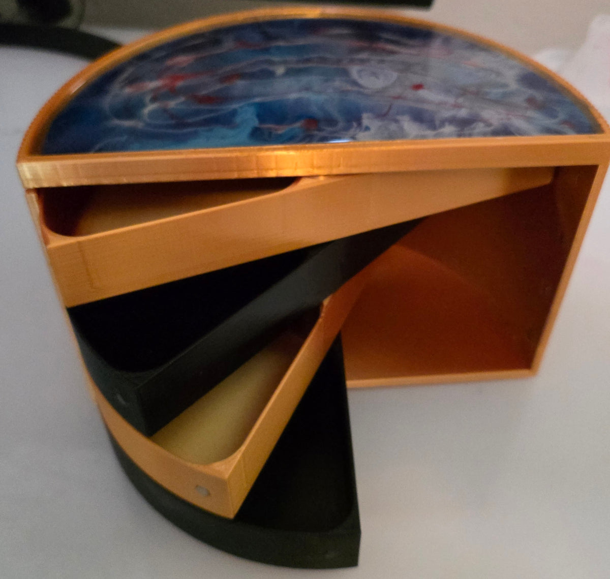 Kinetic Spiral Jewelry Chest | Handcrafted Artisan Resin & Magnetic Catch